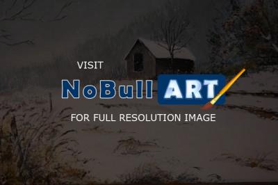 Barns  Houses - Snow Covered Barn - Acrylic